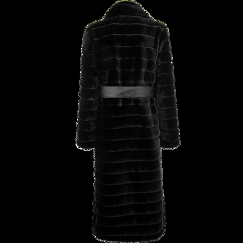 Petite M. Langer Kunstpelz Mantel in Schwarz Online Outlet
