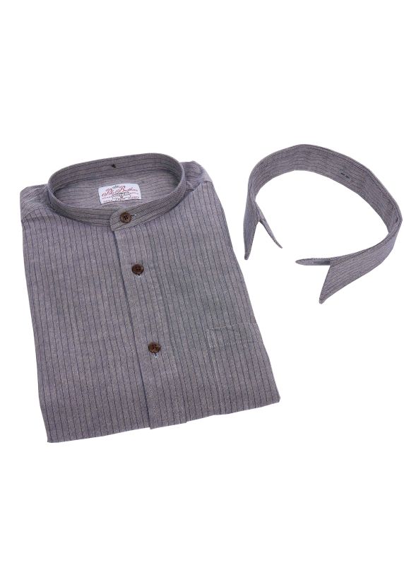 Pike Brothers 1923 Buccanoy Collar grey striped Riesige Rabatte