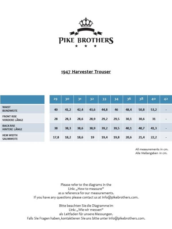 Pike Brothers 1947 Harvester Trousers Chicago sand Muttertagsangebot