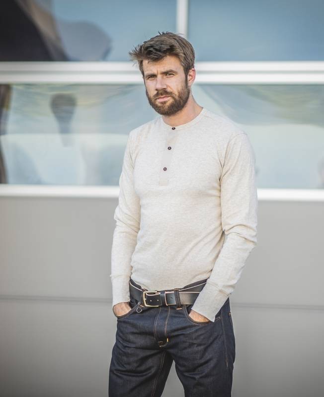 Pike Brothers 1927 Henley Shirt long sleeve iron grey Lagerräumung