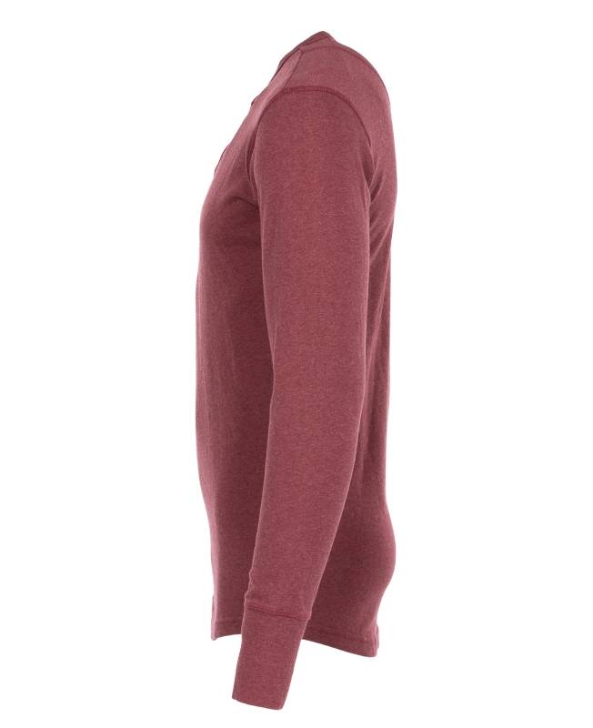Pike Brothers 1927 Henley Shirt long sleeve granate red Heißer Verkauf