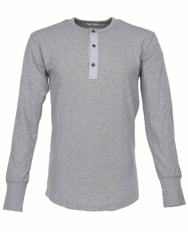 Pike Brothers 1927 Henley Shirt long sleeve light grey Zeitlich begrenztes Angebot