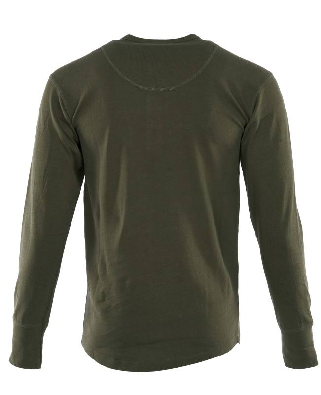 Pike Brothers 1927 Henley Shirt long sleeve Mojave green Begrenzte Freigabe