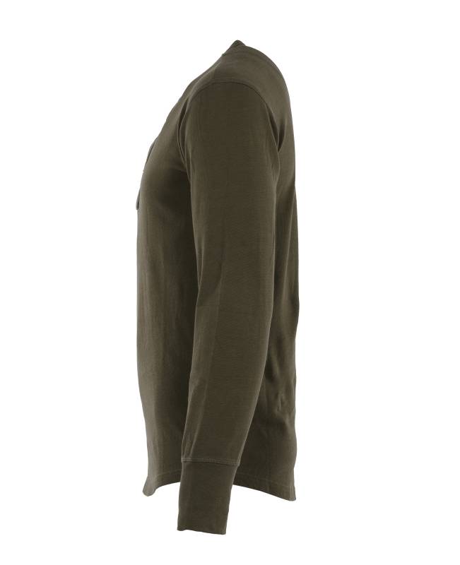 Pike Brothers 1927 Henley Shirt long sleeve Mojave green Begrenzte Freigabe