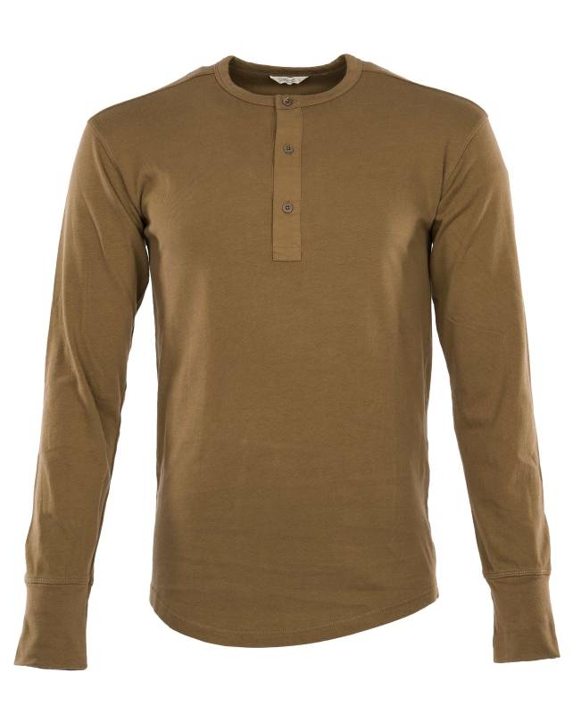 Pike Brothers 1927 Henley Shirt long sleeve Mojave brown Neueste Stile