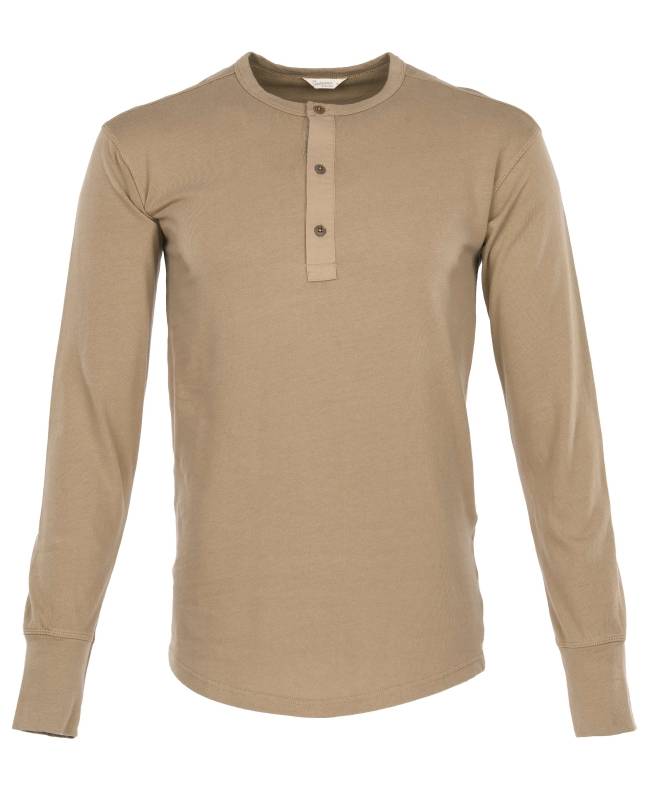 Pike Brothers 1927 Henley Shirt long sleeve Mojave beige Letzte 2 Tage