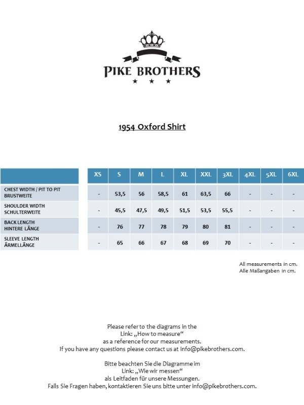 Pike Brothers 1954 Oxford Shirt Ocean blue Fabrik Onlineshop