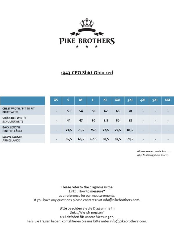 Pike Brothers 1943 CPO Shirt Ohio red Zeitlich begrenztes Angebot