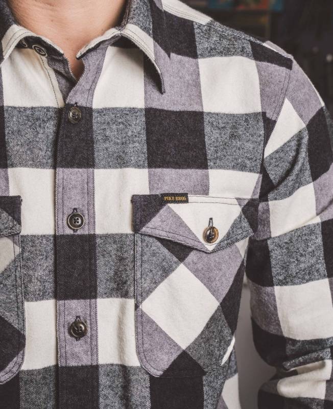 Pike Brothers 1943 CPO Shirt Buffalo white flannel Super Sparpreis