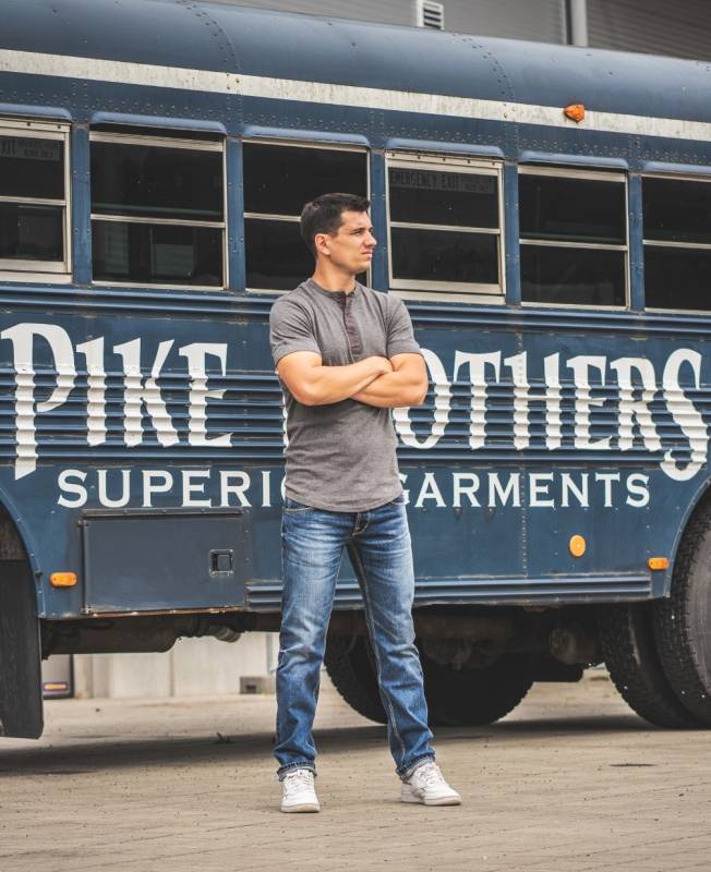 Pike Brothers 1927 Henley Shirt short sleeve ecru melange Black Friday Preise