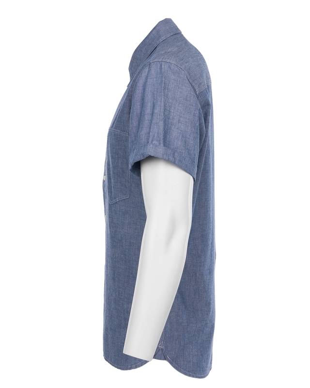 Pike Brothers 1937 Roamer Shirt Short sleeve blue chambray Schlussverkauf
