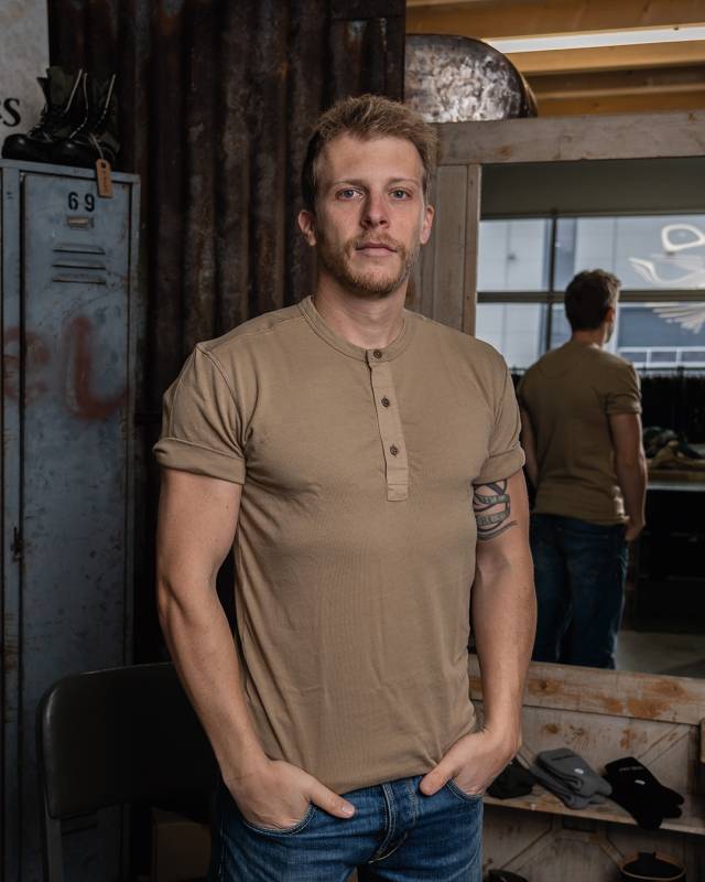 Pike Brothers 1927 Henley Shirt short sleeve Mojave beige Fabrikpreis