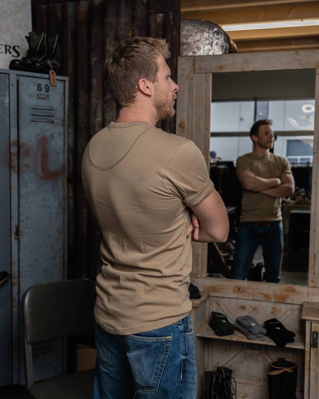 Pike Brothers 1927 Henley Shirt short sleeve Mojave beige Fabrikpreis
