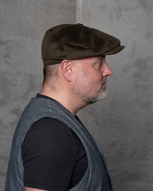 Pike Brothers 1928 Newsboy Cap olive cord Kostenloser Versand international