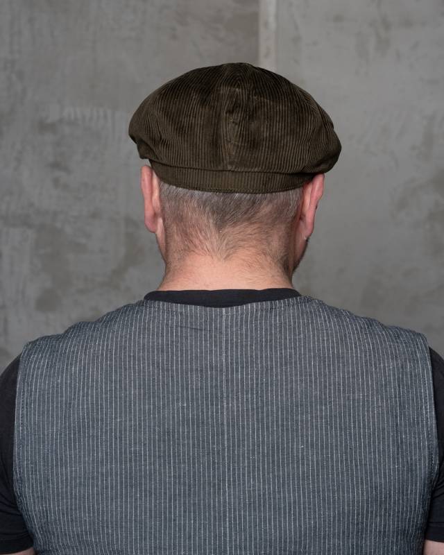 Pike Brothers 1928 Newsboy Cap olive cord Kostenloser Versand international