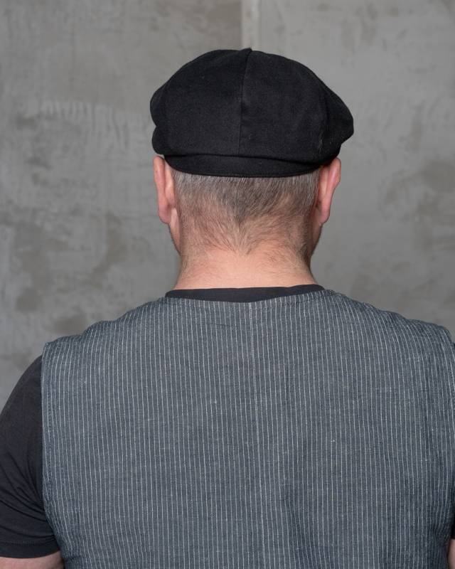 Pike Brothers 1928 Newsboy Cap Moleskin sulphur black Fabrik Onlineshop