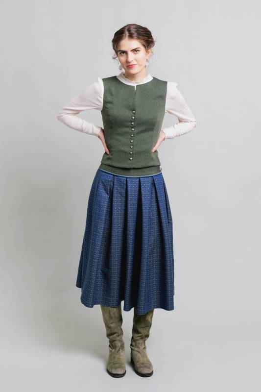 Rockmacherin Nanni Dreyer Trachtenweste aus elastischem Baumwoll-Jacquard mit Baumwollfutter Auslauf