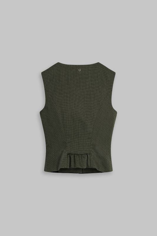 Rockmacherin Nanni Dreyer Trachtenweste aus elastischem Baumwoll-Jacquard mit Baumwollfutter Auslauf
