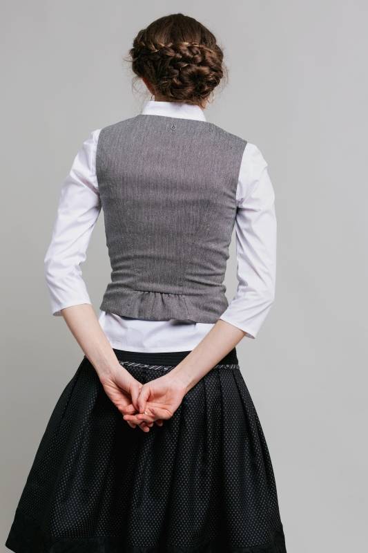 Rockmacherin Nanni Dobler Trachtenweste aus elastischem Baumwoll-Jacquard mit Baumwollfutter Verkauf
