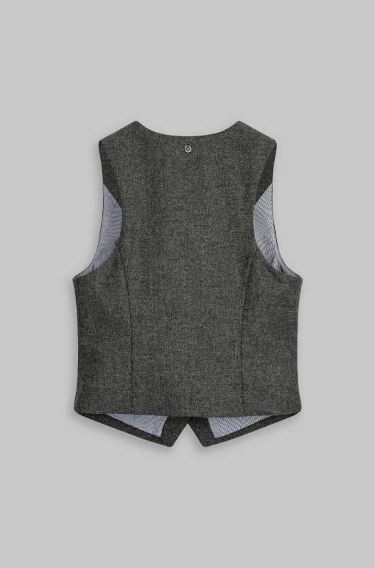 Rockmacherin Resal Damenweste aus Wollflanell mit Steinnussknöpfen im Angebot
