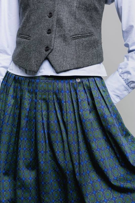 Rockmacherin Kalo Wadenlanger Rock mit Print und zwei Taschen Großer Ausverkauf