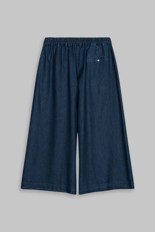Rockmacherin Sempt Hosenrock aus weichem Denim mit Biesen und Gummizug Weihnachtsangebot