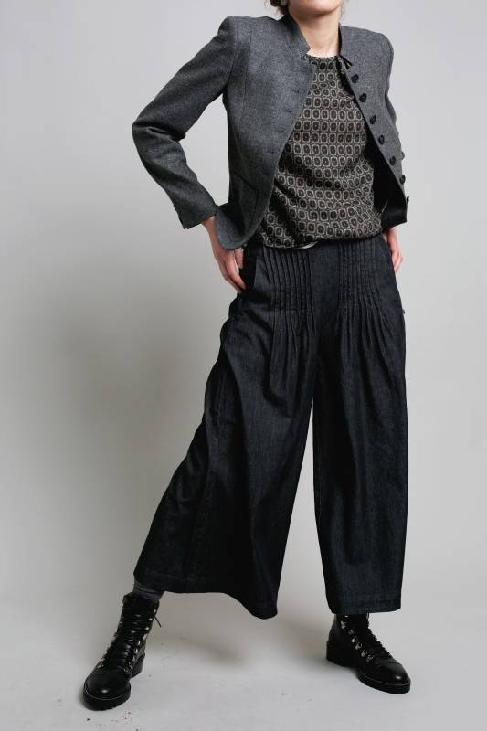Rockmacherin Sempt Hosenrock aus weichem Denim mit Biesen und Gummizug Osterangebot