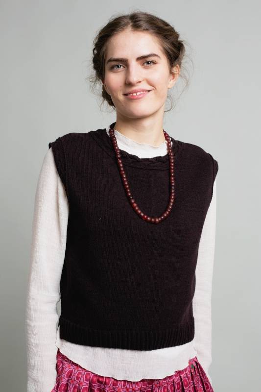 Rockmacherin Ottilie Trachtiger Strickpullunder kurz und gerade geschnitten Top Angebot