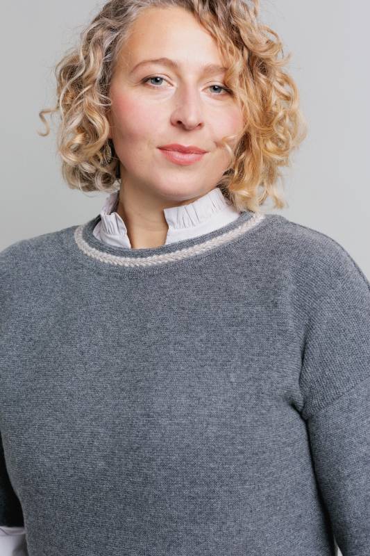 Rockmacherin Ella Trachtiger Strickpullover mit kurzem Arm Online Outlet
