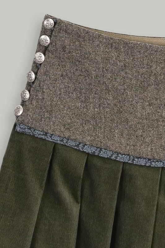 Rockmacherin Mooskissal Trachtenrock mit Feincord und Jacquardmuster im Saum Bis zu 55% Rabatt