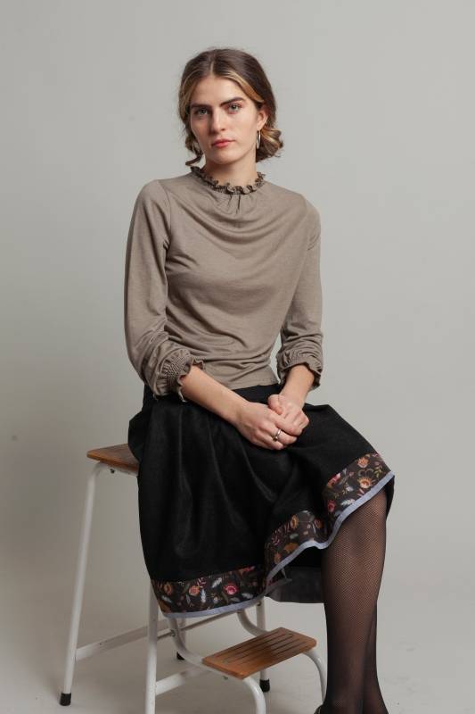 Rockmacherin Selma Shirtbluse aus Lyocell-Wolljersey Heißer Verkauf