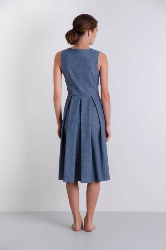 Rockmacherin Katha Kleid blau, kariert Neueste Stile