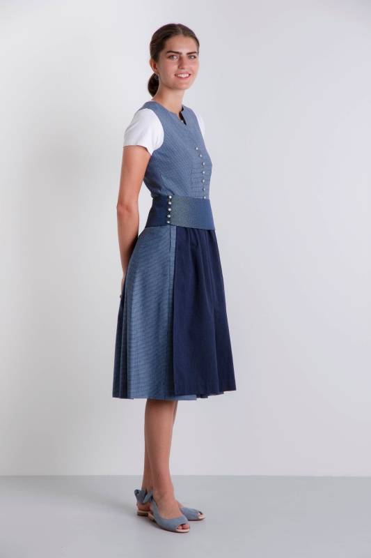 Rockmacherin Katha Kleid blau, kariert Neueste Stile