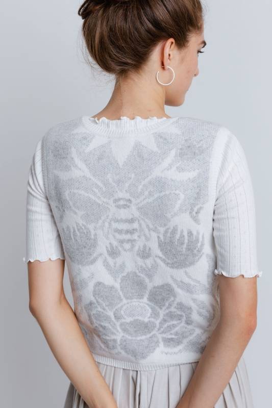 Rockmacherin Wally Strickweste mit Jacquardmuster und Reißverschluss Zeitbegrenzte Promotion