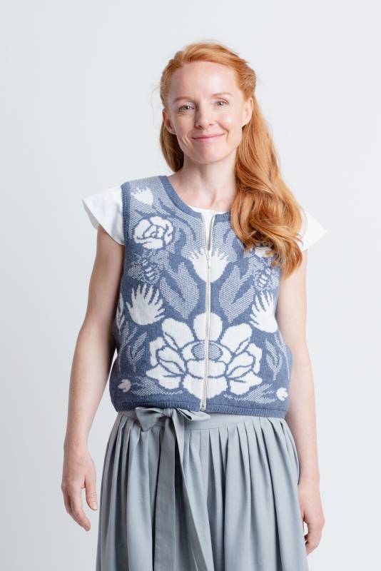 Rockmacherin Wally Strickweste mit Jacquardmuster und Reißverschluss Bis zu 50% Rabatt