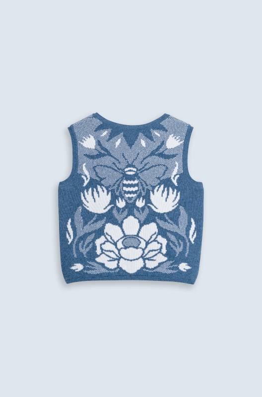 Rockmacherin Wally Strickweste mit Jacquardmuster und Reißverschluss Bis zu 50% Rabatt