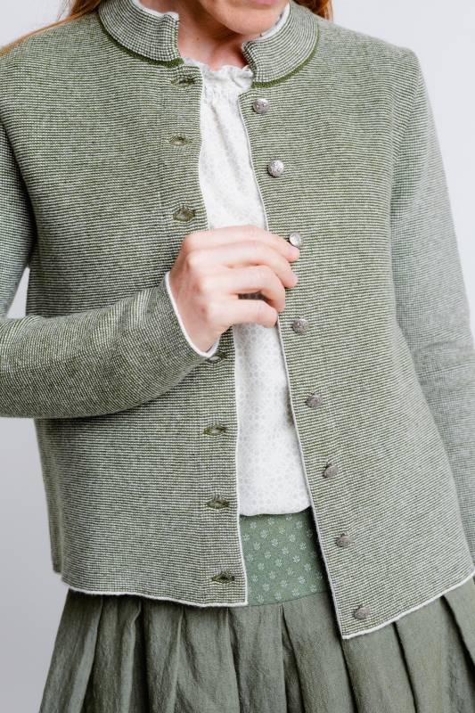 Rockmacherin Florentine Trachten-Strickjacke mit Stehkragen aus Merinowolle Sonderangebot der Fabrik