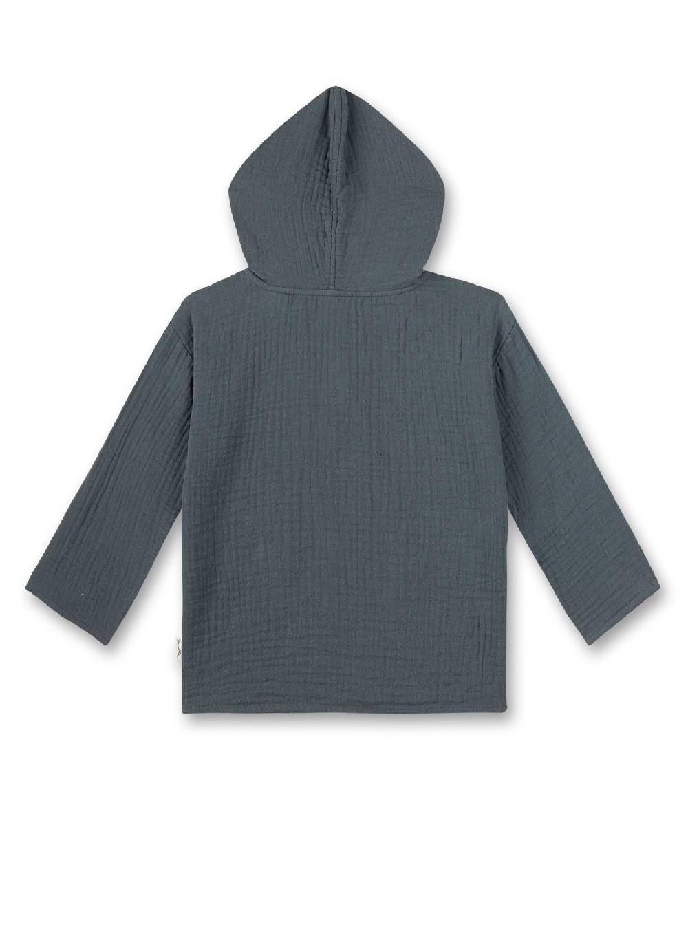 Sanetta Jungen-Langarmshirt mit Kapuze Dunkelblau aus Musselin Versandkostenfrei
