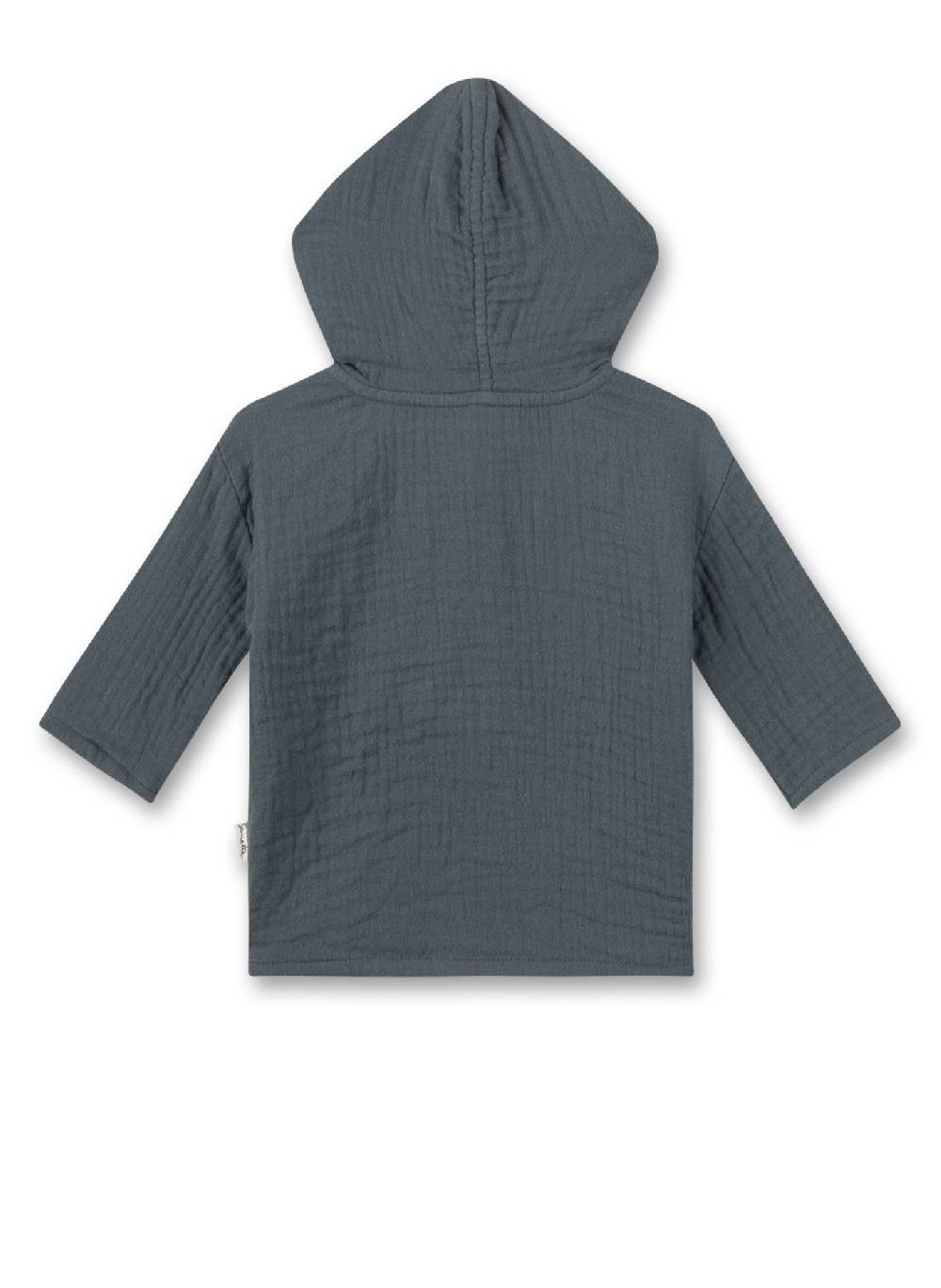 Sanetta Jungen-Langarmshirt mit Kapuze Dunkelblau aus Musselin Versandkostenfrei