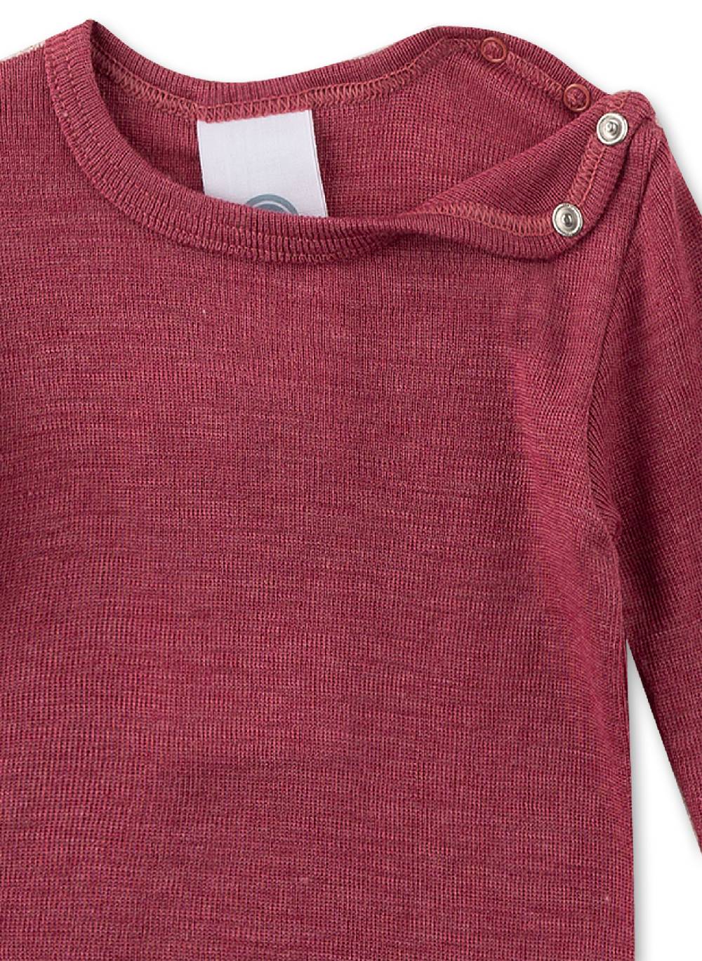 Sanetta Body langarm Rot aus Merino-Wolle & Seide Super Rabatt