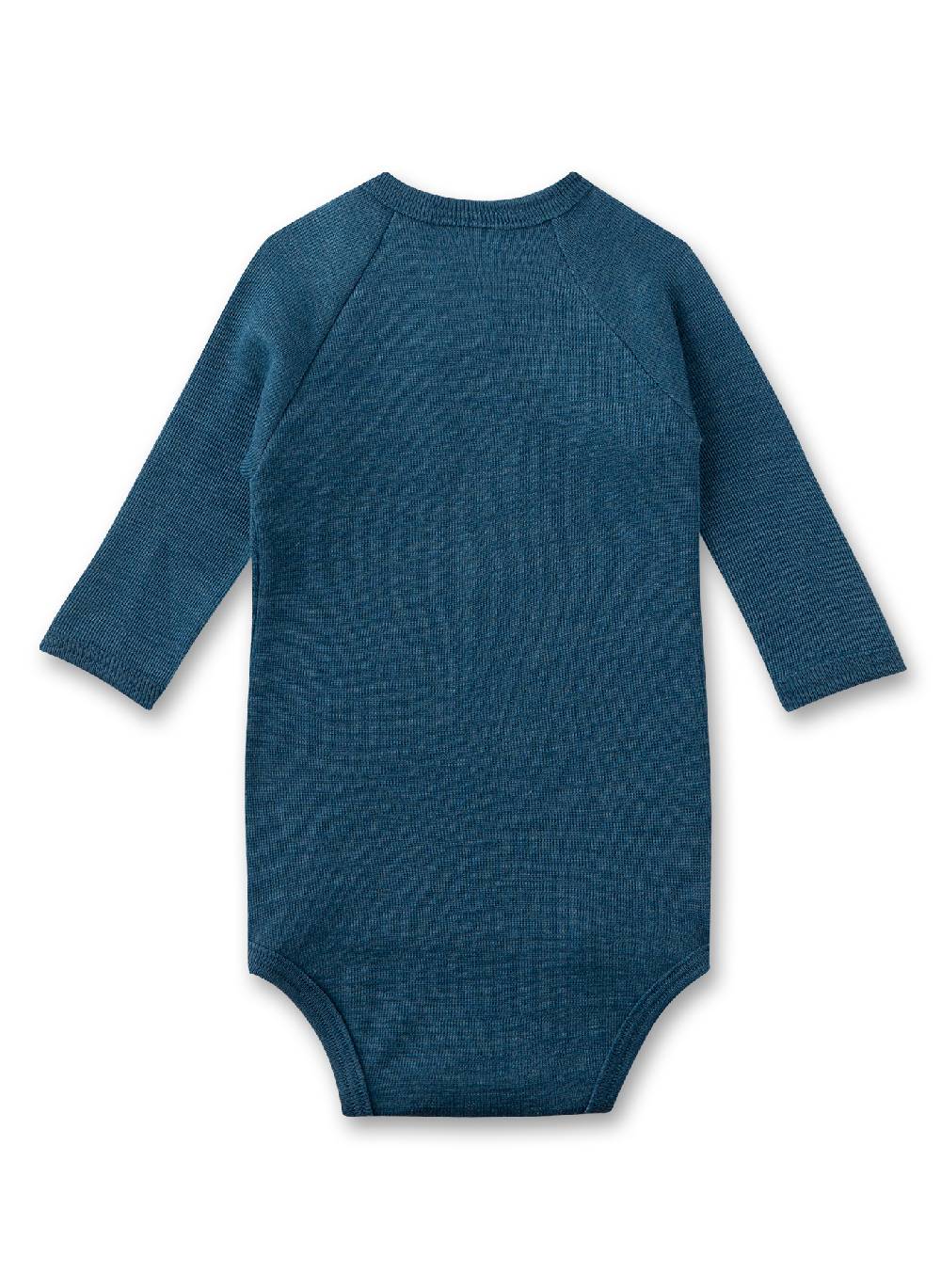 Sanetta Wickelbody langarm Blau aus Merinowolle & Seide Online