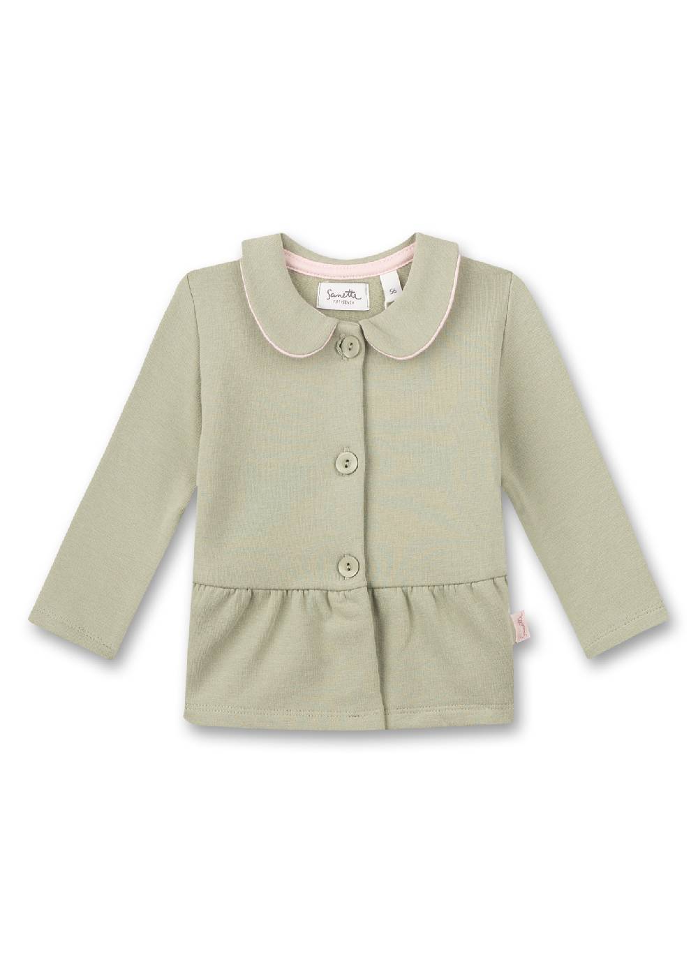 Sanetta Mädchen-Sweatjacke Grün mit Kragen Exklusivangebot