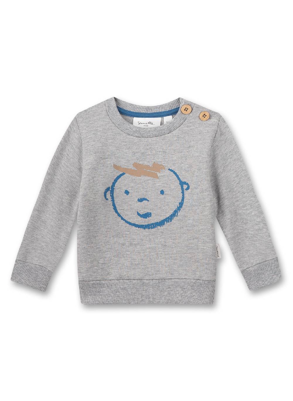 Sanetta Jungen-Sweatshirt Graumelange Lagerräumung