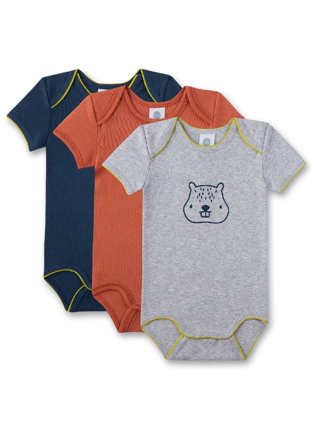 Sanetta Baby-Body kurzarm (Dreierpack) Grau Räumungsverkauf