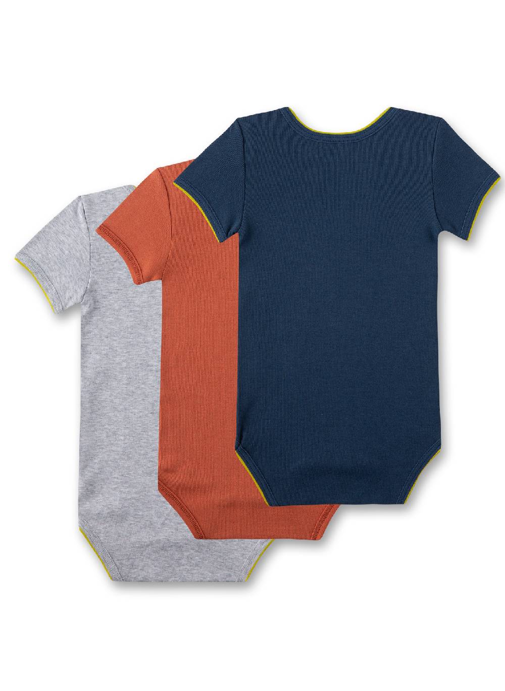 Sanetta Baby-Body kurzarm (Dreierpack) Grau Räumungsverkauf