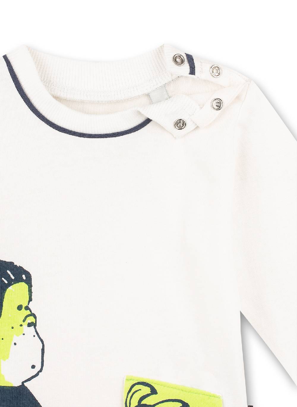 Sanetta Jungen-Shirt langarm Off-White Monkey Funky Super Sparpreis