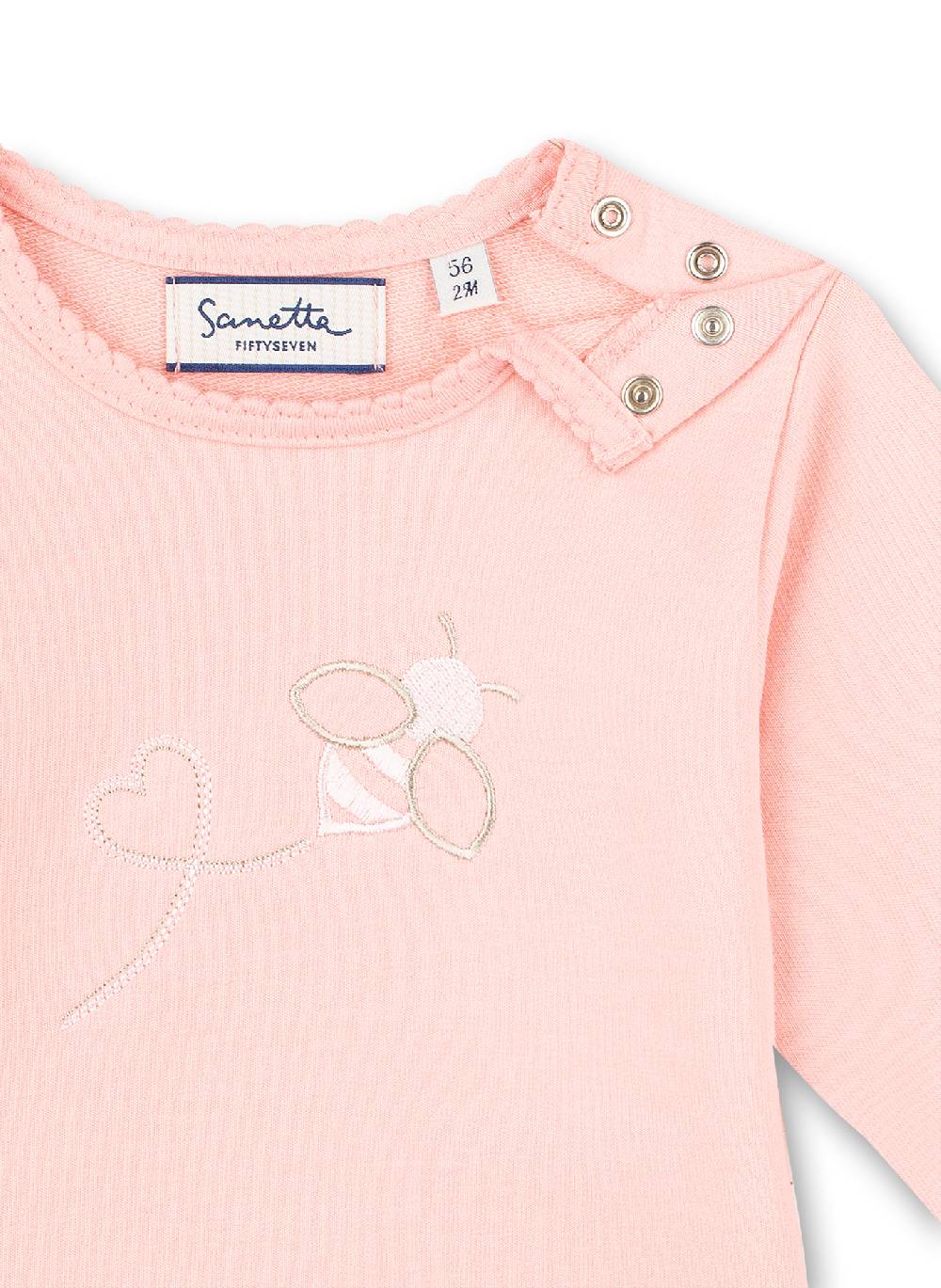 Sanetta Mädchen-Sweatshirt Rosa Honey Bee Letzter Tag