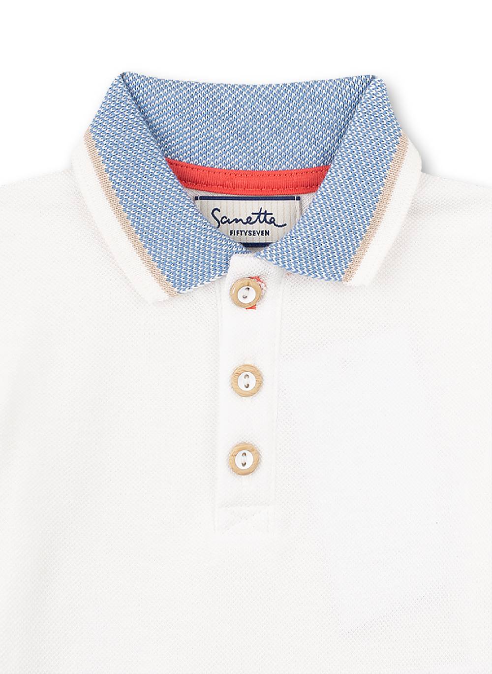 Sanetta Jungen-Poloshirt Off-White Little Lobster Verkauf