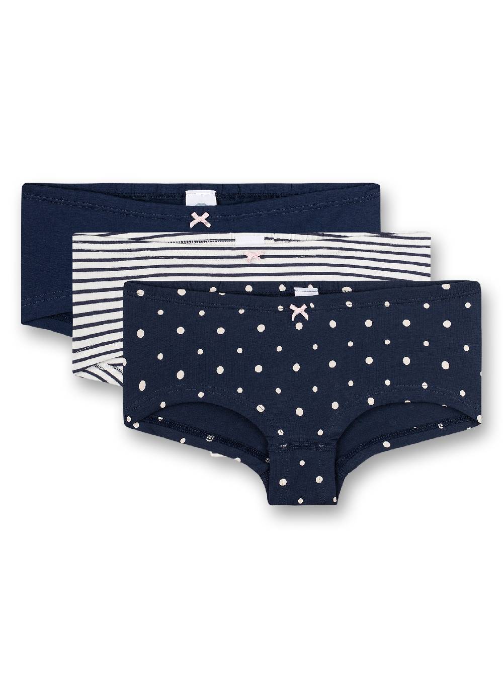 Sanetta Mädchen-Pantys (Dreierpack) Dunkelblauer Dots-Allover und Dunkelblau Fabrikverkauf