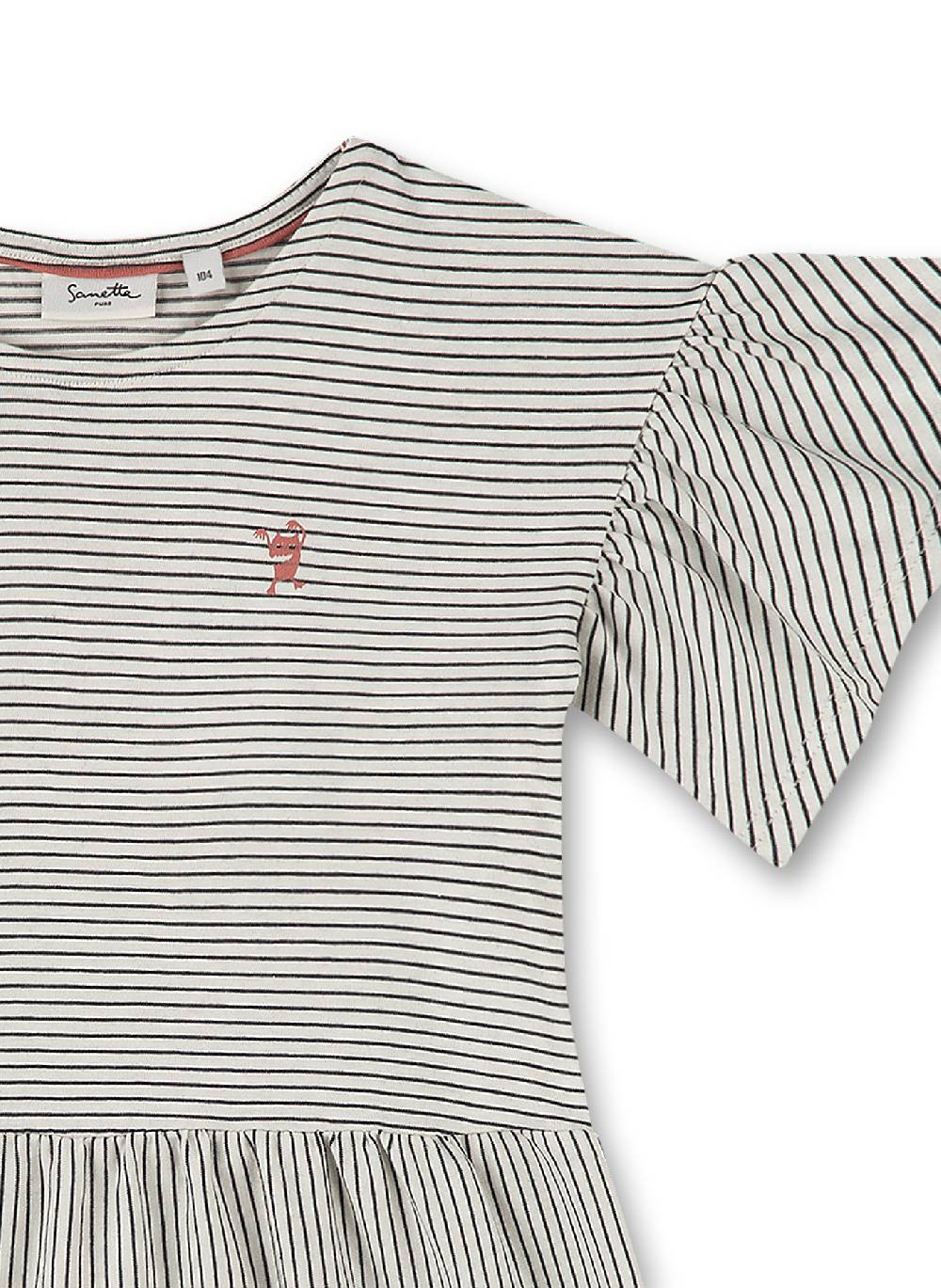 Sanetta Mädchen-Kleid Off-White Ringel Nur für heute